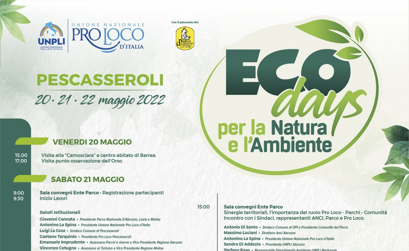 AMBIENTE: da domani a domenica gli “Ecodays per la natura e l’ambiente” organizzati dall’UNPLI