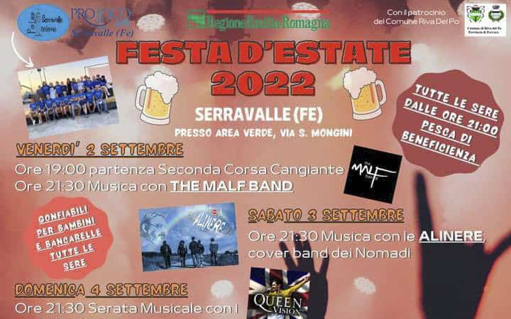Progrmma Festa d'estate 2022 a Serravallehead